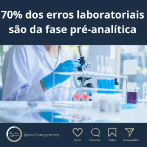 70% dos erros laboratoriais são da fase pré-analítica