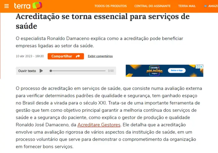 Notícia Terra Acreditação