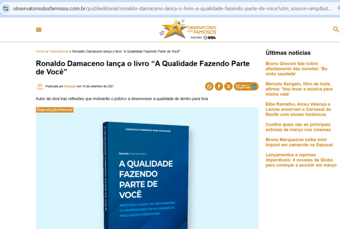 Livro A Qualidade Fazendo Parte de Você